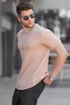 Базовая футболка из норковой вафельной ткани 5883 MADMEXT