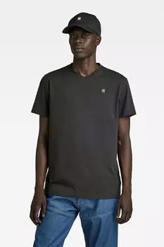 Базовая футболка из органического хлопка с заостренным воротником G-Star Raw, черный