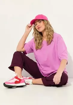 Базовая футболка IZE SHORT SLEEVE TEE Ulla Popken, светло-розовый