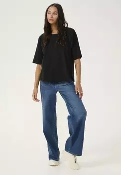 Базовая футболка JANE WIH ROUND NECK Kaffe, цвет Mottled Black