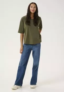 Базовая футболка JANE WIH ROUND NECK Kaffe, цвет Evergreen