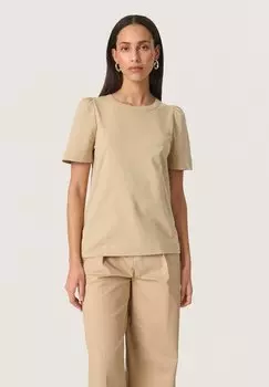 Базовая футболка JINA PUFF TEE Soaked in Luxury, бежевый