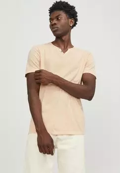 Базовая футболка JJESPLIT NECK TEE Jack & Jones, цвет apricot ice