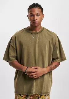 Базовая футболка KM234-057-2 KK SMALL SIGNATURE HEAVY WASHED BOXY Karl Kani, тёмно-оливковый