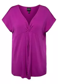 Базовая футболка KNOT DETAIL SLEEVE SLINKY Ulla Popken, красный