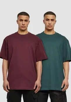 Базовая футболка красного винного бутылочно-зеленого цвета Tee 2-Pack Urban Classics, цвет Redwine Bottlegreen