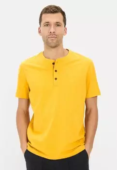 Базовая футболка KURZARM HENLEY camel active, желтый