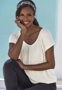 Базовая футболка KURZARM LASCANA, бежевый