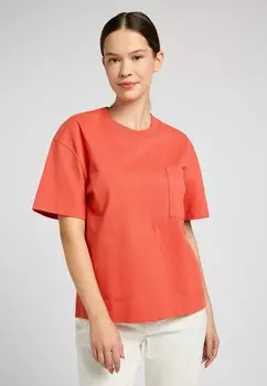 Базовая футболка Lee, светло-красный меланж