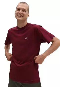 Базовая футболка Left Chest Logo Tee Vans, цвет burgundy