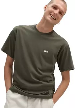 Базовая футболка Left Chest Logo Tee Vans, цвет dark green