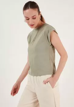 Базовая футболка LELA, оливково-зеленый