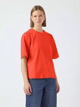 Базовая футболка LEX SLEEVES YAS, светло-красный