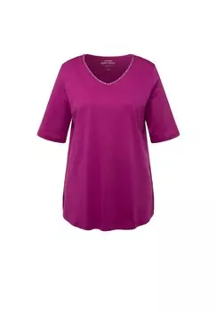 Базовая футболка LIGNE EN A. MANCHES COURTES ET COL EN V Ulla Popken, темно-красный