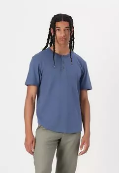 Базовая футболка LIVED IN CURVED HEM HENLEY GAP, синий