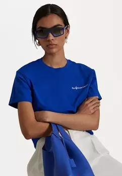 Базовая футболка LOGO COTTON JERSEY CREWNECK TEE Polo Ralph Lauren, синий