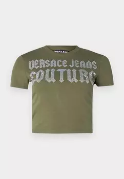 Базовая футболка LOGO GOTH Versace Jeans Couture, оливковый