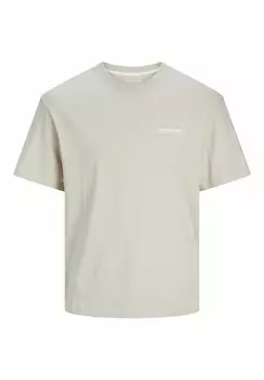 Базовая футболка LOGO RUNDHALS Jack & Jones, бежевый