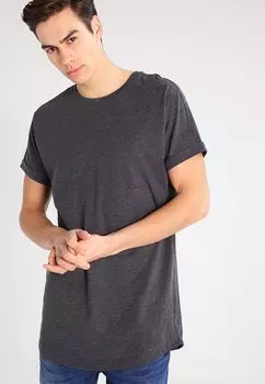 Базовая футболка LONG SHAPED TURNUP Urban Classics, уголь