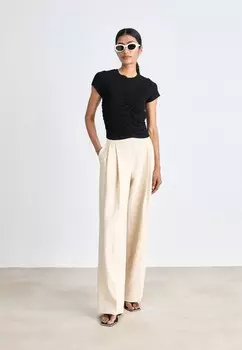 Базовая футболка LUX RUCHED SHORT SLEEVE DKNY, черный