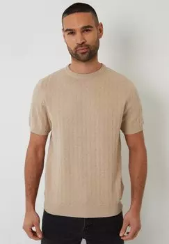 Базовая футболка LYMAN Threadbare, бежевый