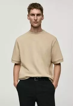 Базовая футболка Mango, бежевый