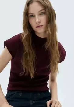 Базовая футболка Mango, бордовый