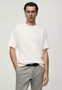 Базовая футболка Mango, слоновая кость