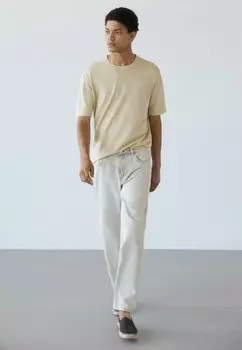 Базовая футболка Massimo Dutti, бежевый меланж