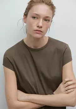 Базовая футболка Massimo Dutti, коричневый