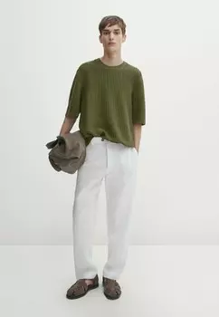 Базовая футболка Massimo Dutti, неоновый зеленый