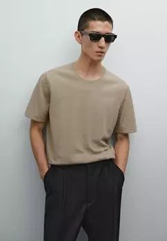 Базовая футболка Massimo Dutti, песочный