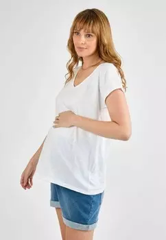 Базовая футболка MATERNITY FIT V-NECK JoJo Maman Bb, белый