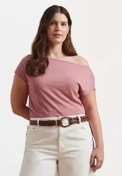 Базовая футболка MATTE JERSEY SHORT SLEEVE PULLOVER Lauren Ralph Lauren Woman, светло-розовый