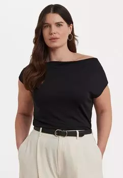 Базовая футболка MATTE JERSEY SHORT SLEEVE PULLOVER Lauren Ralph Lauren Woman, черный