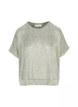 Базовая футболка METALLIC RIBBED T-SHIRT LolaLiza, бежевый