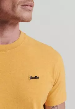 Базовая футболка MICRO EMBROIDERED Superdry, цвет Mottled Light Yellow