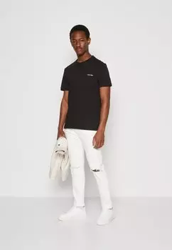 базовая футболка Micro Logo Regular Fit 2 Pack Calvin Klein, цвет white/black