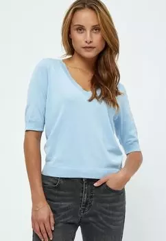 Базовая футболка MIMILLA V- NECK KNIT TEE 1 Minus, цвет ice blue