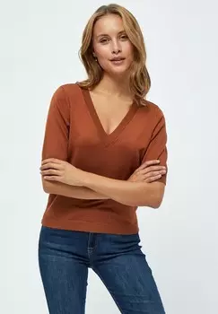 Базовая футболка MIMILLA V- NECK KNIT TEE 1 Minus, цвет Desert Sand