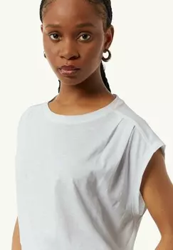 Базовая футболка MIT BERSCHNITTENEN SCHULTERN comma casual identity, белый