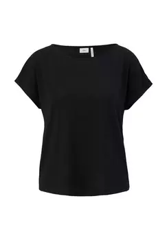 Базовая футболка MIT BERSCHNITTENER SCHULTER s.Oliver BLACK LABEL, черный