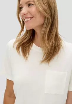 Базовая футболка MIT BRUSTTASCHE s.Oliver, кремовый