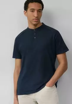 Базовая футболка MIT HENLEY-AUSSCHNITT UND RAGLANRMELN s.Oliver, темно-синий