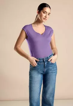 Базовая футболка MIT HERZAUSSCHNITT Street One, фиолетовый