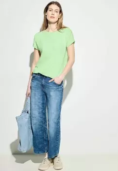 Базовая футболка MIT KNOPFDETAIL Cecil, неоновый зеленый