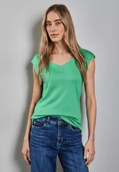 Базовая футболка MIT KNOPFDETAIL Street One, зеленый