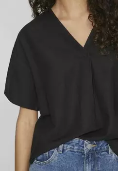 Базовая футболка MIT KURZEN RMELN V-AUSSCHNITT VILA, антрацит