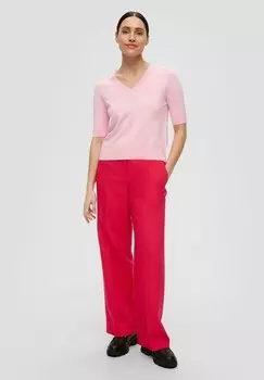 Базовая футболка MIT POINTELLE-DETAILS s.Oliver BLACK LABEL, светло-розовый