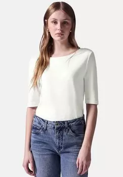 Базовая футболка MIT RCKENAUSSCHNITT Street One Studio, слоновая кость